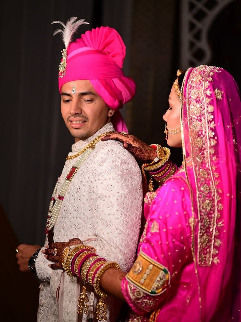 Marwari wedding couple night portrait