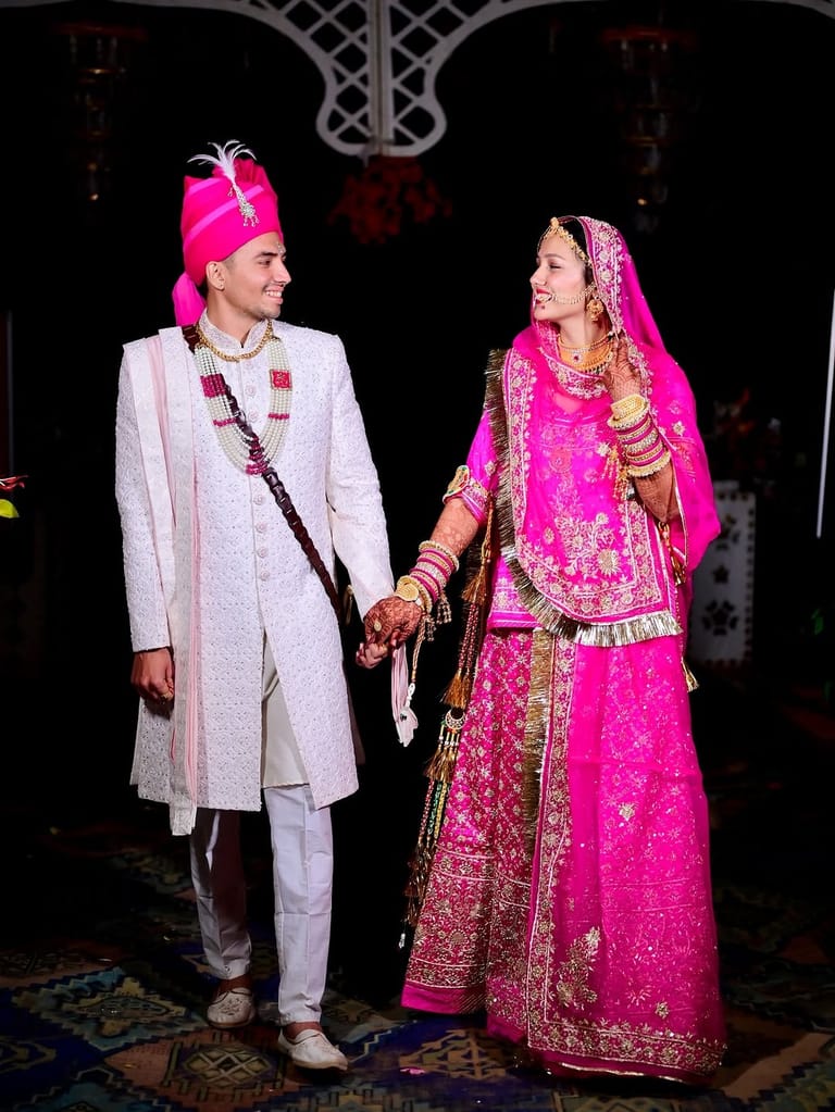 Wedding couple portrait floral decor jodhpur
